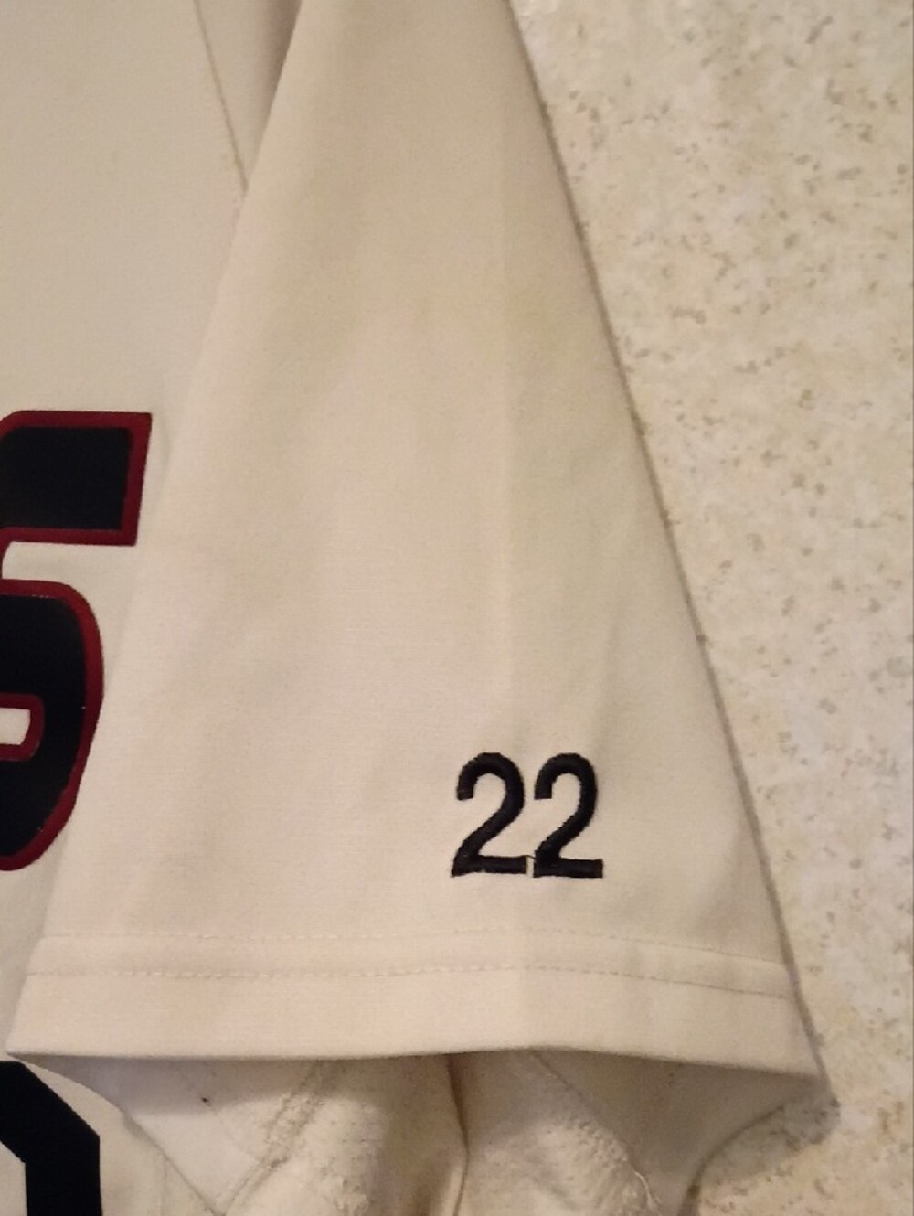 White Mariners Button-Front Jersey with Black & Red Accents - Picture 5 of 7